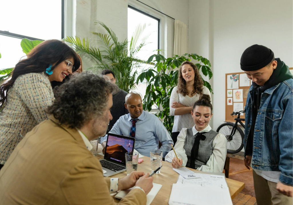 Colleagues Looking at a Document